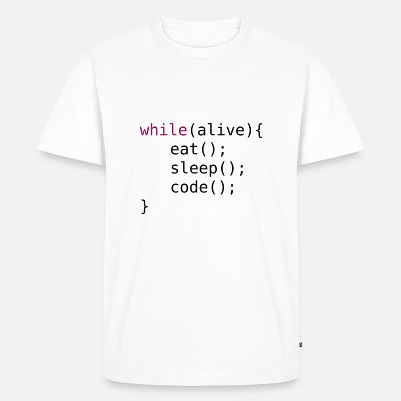 Funny code source code - Men's Premium Organic T-Shirt - white