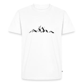MONTAGNES Paysage Silhouette Panorama - T-shirt Premium bio Homme - blanc - Devant - Nico (187cm)