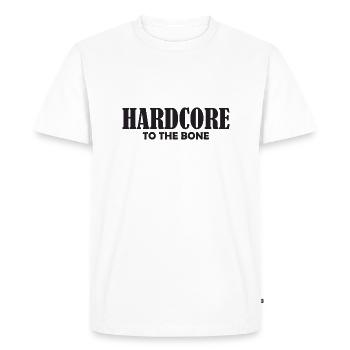 Hard core to the Bone - Men's Premium Organic T-Shirt - white - Front - Nico (187cm)