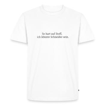 The official sportswear of Coach Chris - Men's Premium Organic T-Shirt - white - Front - Nico (187cm)
