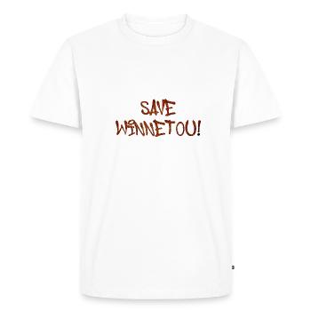 save winnetou,font,typo,black,western,brown - Men's Premium Organic T-Shirt - white - Front - Nico (187cm)