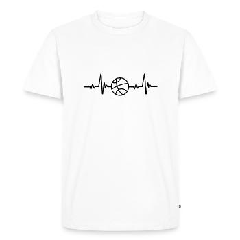 Basketball Heart Rate - Men's Premium Organic T-Shirt - white - Front - Nico (187cm)