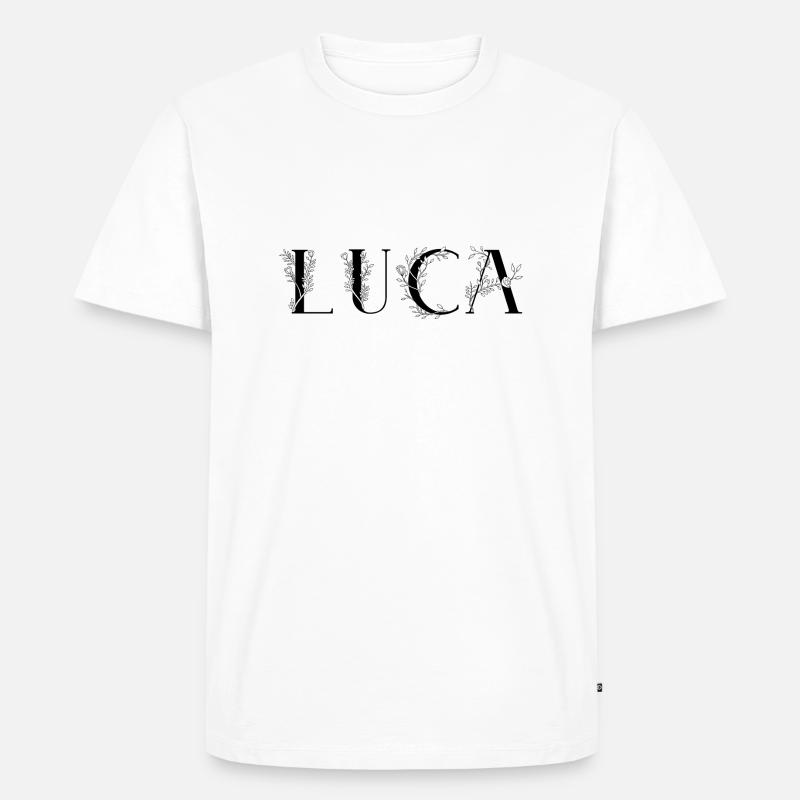 Name - Luca - Männer Premium Bio T-Shirt - Weiß