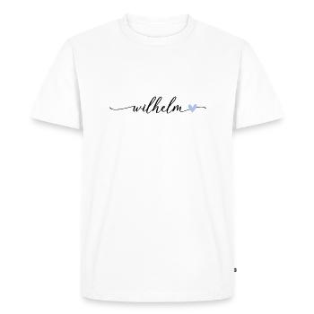 Wilhelm Name Calligraphie Police - T-shirt Premium bio Homme - blanc - Devant - Nico (187cm)