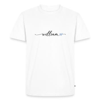 William Name Calligraphy Font - Men's Premium Organic T-Shirt - white - Front - Nico (187cm)