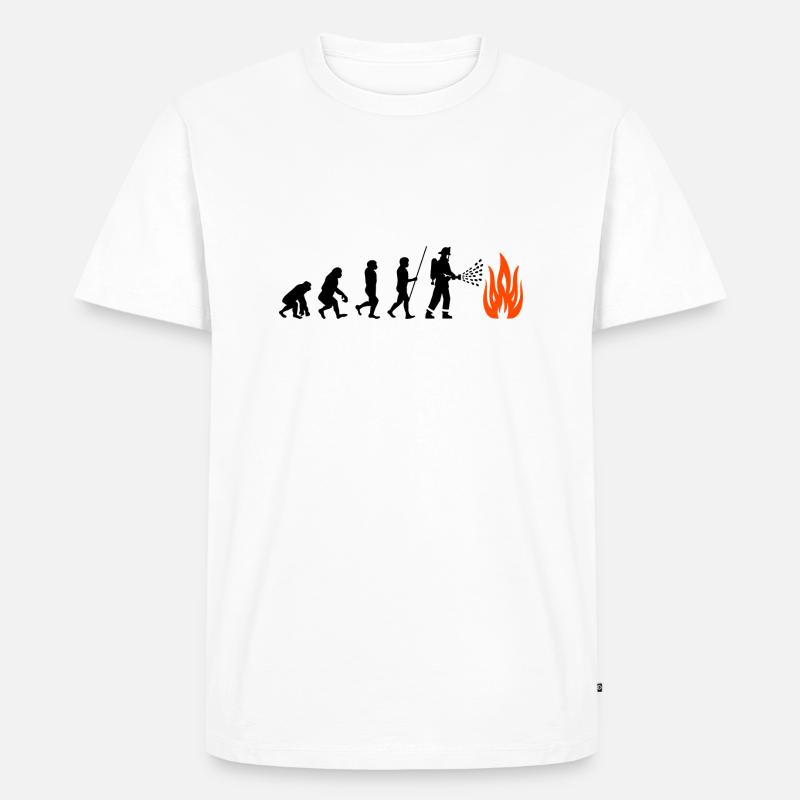 Feuerwehr Evolution - Männer Premium Bio T-Shirt - Weiß