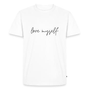 S’aimer moi-même - T-shirt Premium bio Homme - blanc - Devant - Nico (187cm)