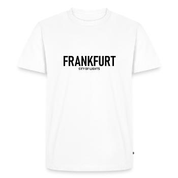 Francfort - Ville Lumière - Vie nocturne - T-shirt Premium bio Homme - blanc - Devant - Nico (187cm)
