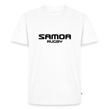 Samoa Rugby - Mers du Sud - Polynésie - T-shirt Premium bio Homme - blanc - Devant - Nico (187cm)