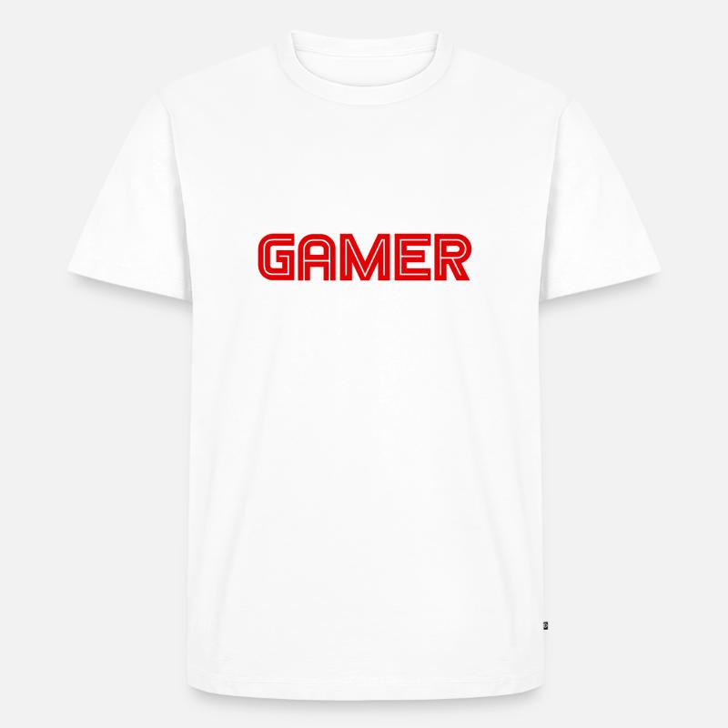 Gamer - Games - PC - Computerspiele - Männer Premium Bio T-Shirt - Weiß