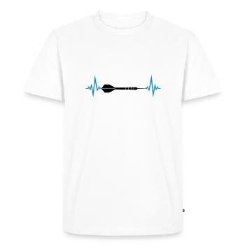 frequency heart beat pulse logo text play darts v - Men's Premium Organic T-Shirt - white - Front - Nico (187cm)
