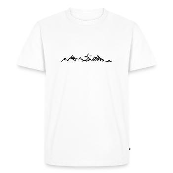 MONTAGNES Paysage Silhouette Panorama - T-shirt Premium bio Homme - blanc - Devant - Nico (187cm)