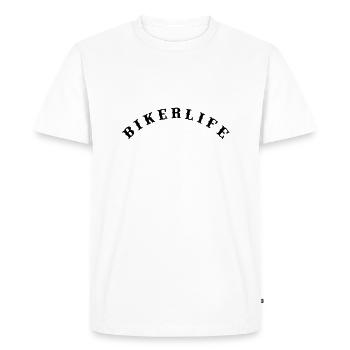 Bikerlife - T-shirt Premium bio Homme - blanc - Devant - Nico (187cm)