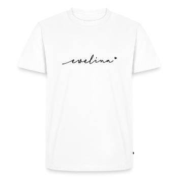 Nom cursif Ewelina - T-shirt Premium bio Homme - blanc - Devant - Nico (187cm)