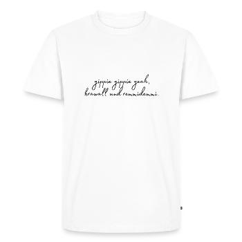 Yippie Yippie oui, émeute et Remmidemmi. - T-shirt Premium bio Homme - blanc - Devant - Nico (187cm)