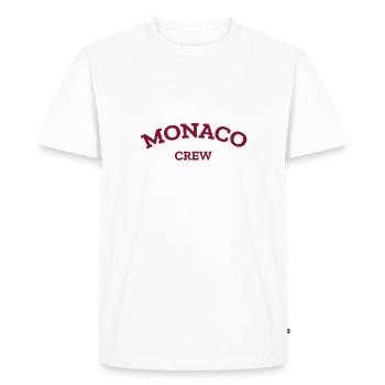 Monaco Crew - Monte Carlo - Mer Méditerranée - T-shirt Premium bio Homme - blanc - Devant - Nico (187cm)