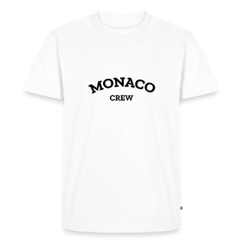 Monaco Crew - Monte Carlo - Mer Méditerranée - T-shirt Premium bio Homme - blanc - Devant - Nico (187cm)