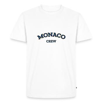Monaco Crew - Monte Carlo - Mer Méditerranée - T-shirt Premium bio Homme - blanc - Devant - Nico (187cm)