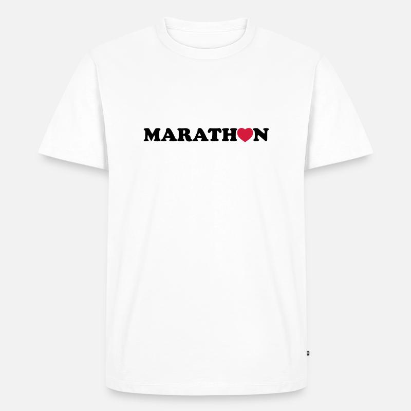 marathon - Männer Premium Bio T-Shirt - Weiß