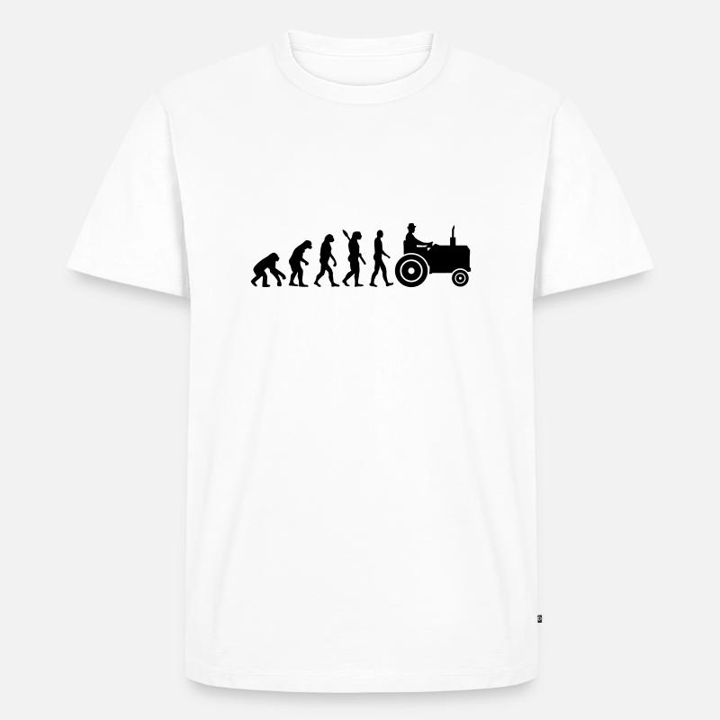 Evolution Tractor - Men's Premium Organic T-Shirt - white