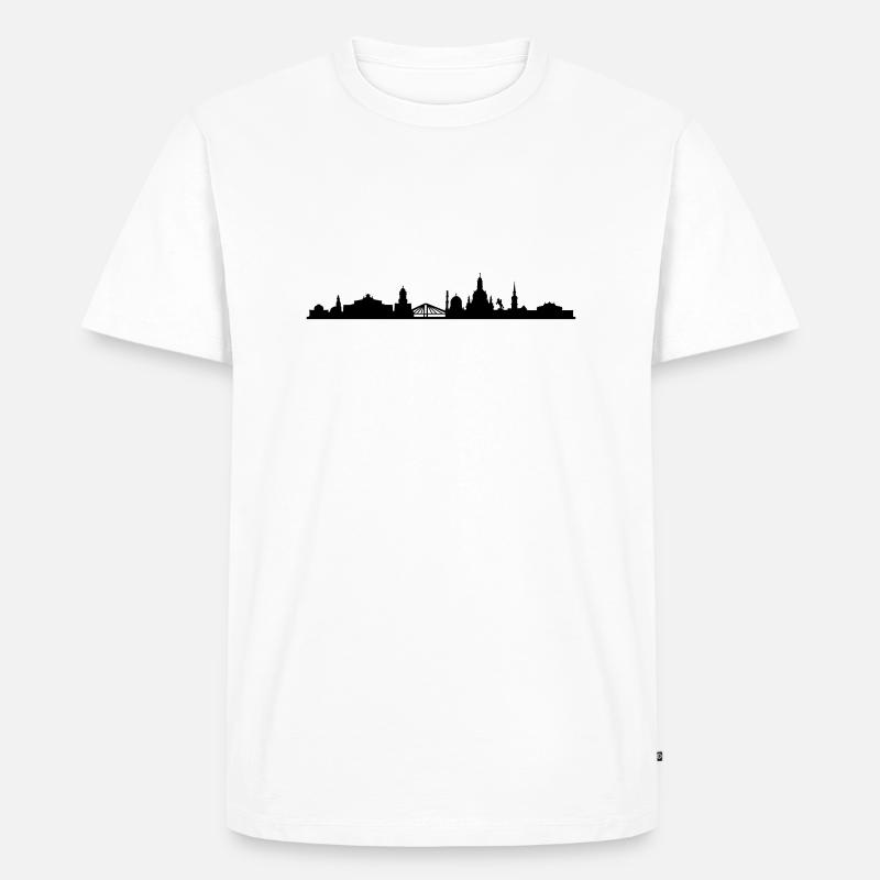 Skyline Dresden - Männer Premium Bio T-Shirt - Weiß