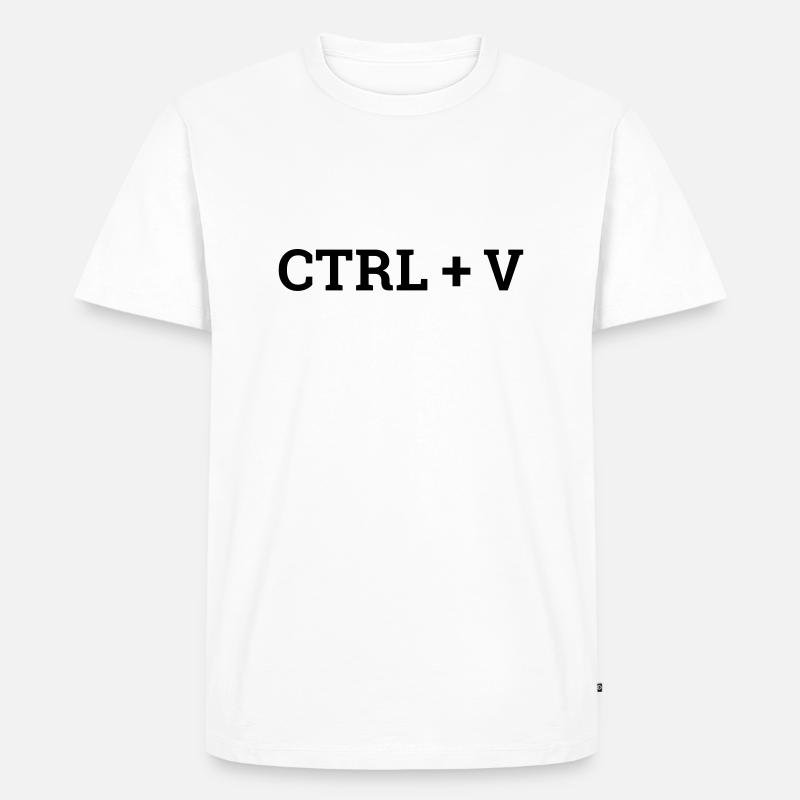ctrl+v - Männer Premium Bio T-Shirt - Weiß