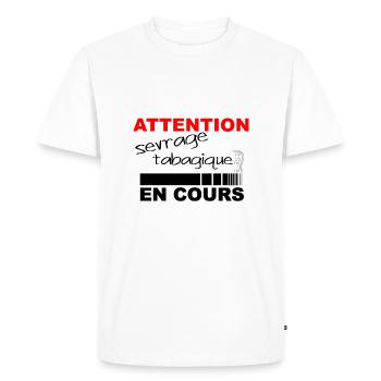 Sevrage tabagique - T-shirt Premium bio Homme - blanc - Devant - Nico (187cm)