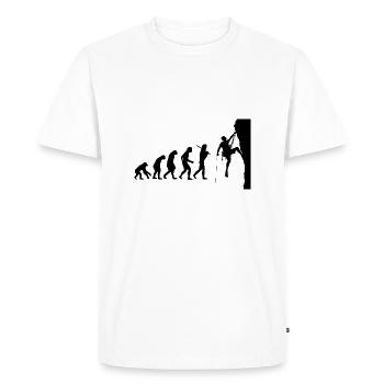 Climbing Climber Climbing Evolution Gift - Men's Premium Organic T-Shirt - white - Front - Nico (187cm)