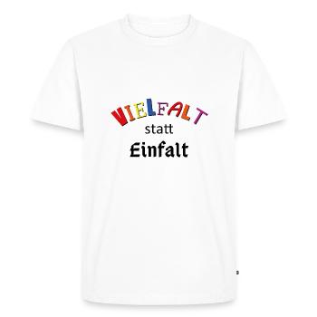 Vielfalt statt Einfalt - Männer Premium Bio T-Shirt - Weiß - Vorne - Nico (187cm)
