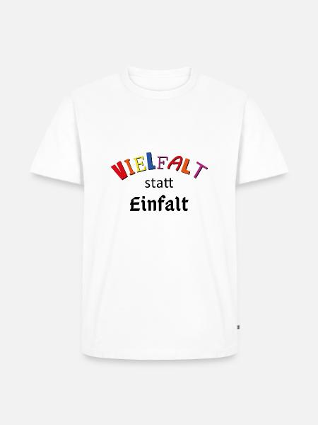 Vielfalt statt Einfalt - Männer Premium Bio T-Shirt - Weiß
