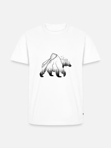 Bär Camping Hiking Outdoor Bären T-Shirt Design - Männer Premium Bio T-Shirt - Weiß
