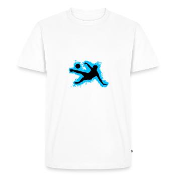 Sports Football Light Blue and Black Outline - Men's Premium Organic T-Shirt - white - Front - Nico (187cm)