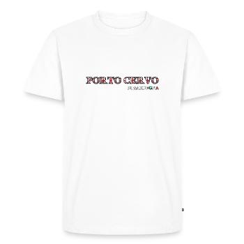 Porto Cervo di Sardegna - Men's Premium Organic T-Shirt - white - Front - Nico (187cm)