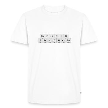 Tableau périodique ou Frenchcore euphorique - T-shirt Premium bio Homme - blanc - Devant - Nico (187cm)