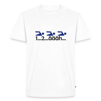 1 ... 2..äääh - T-shirt Premium bio Homme - blanc - Devant - Nico (187cm)