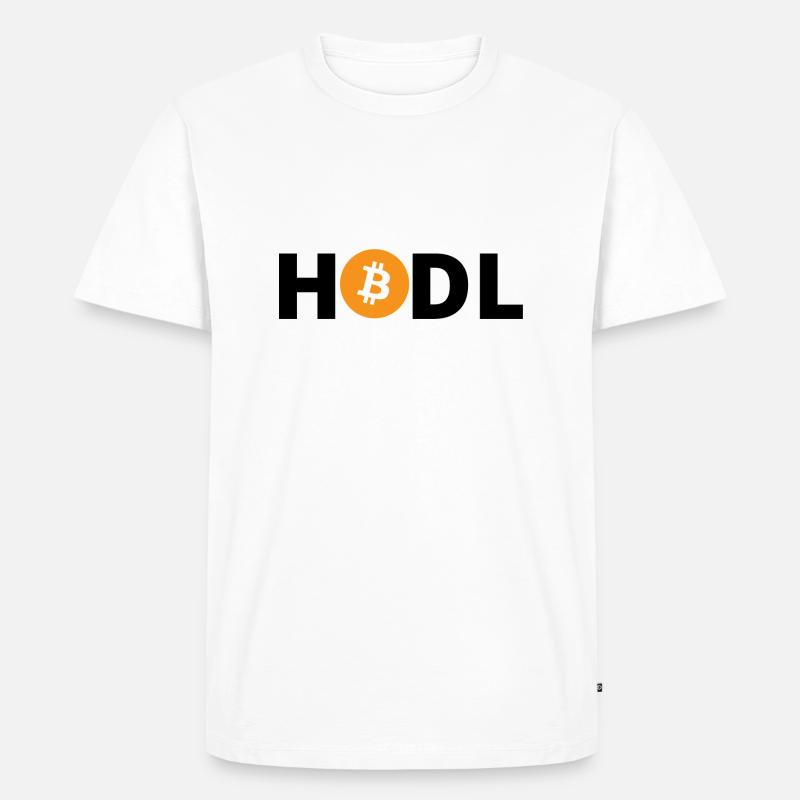 HODL Bitcoin Orange - Männer Premium Bio T-Shirt - Weiß
