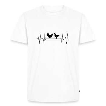 My heart beats for my chickens - Men's Premium Organic T-Shirt - white - Front - Nico (187cm)