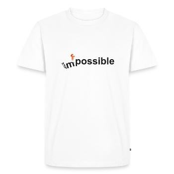 impossible 2 - Men's Premium Organic T-Shirt - white - Front - Nico (187cm)