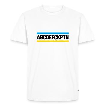 ukraine slava ukraini zelenskyj FCK PTN - T-shirt Premium bio Homme - blanc - Devant - Nico (187cm)