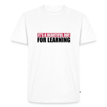 beautiful day for learning - Men's Premium Organic T-Shirt - white - Front - Nico (187cm)