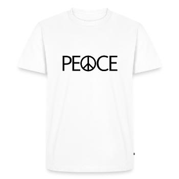 PEACE with peace symbol Peace sign Peace symbol - Men's Premium Organic T-Shirt - white - Front - Nico (187cm)