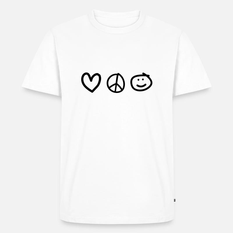 peace love smile - Männer Premium Bio T-Shirt - Weiß