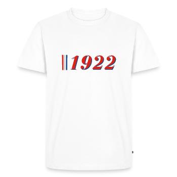 Year 1922 - Men's Premium Organic T-Shirt - white - Front - Nico (187cm)