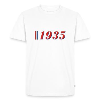 Année 1935 - T-shirt Premium bio Homme - blanc - Devant - Nico (187cm)