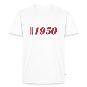 Year 1950 - Men's Premium Organic T-Shirt - white - Front - Nico (187cm)