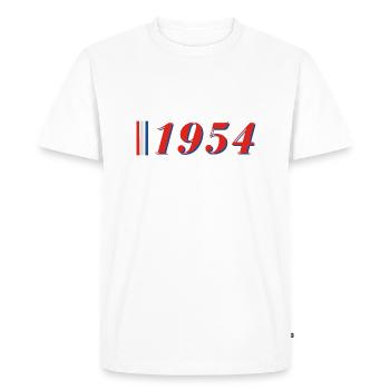 Année 1954 - T-shirt Premium bio Homme - blanc - Devant - Nico (187cm)