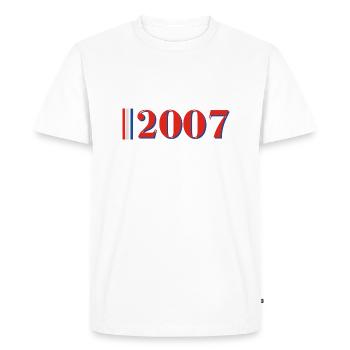 Year 2007 - Men's Premium Organic T-Shirt - white - Front - Nico (187cm)