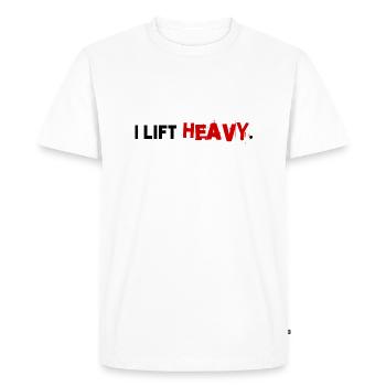 I Lift Heavy (black/red) - Men's Premium Organic T-Shirt - white - Front - Nico (187cm)