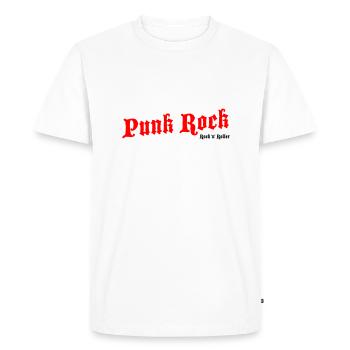 Punk Rock Rouge - Logo Noir - T-shirt Premium bio Homme - blanc - Devant - Nico (187cm)