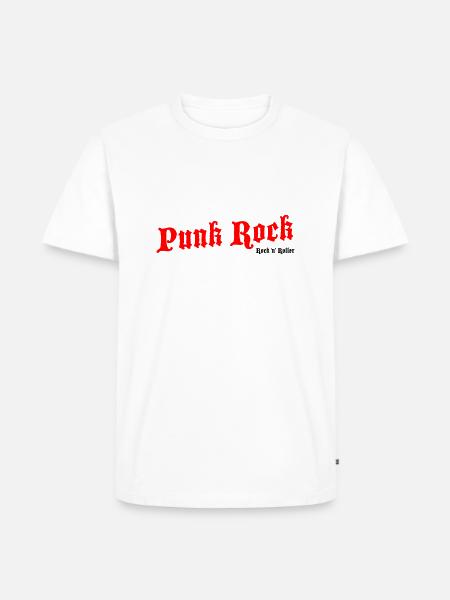 Punk Rock Red - Black Logo - Men's Premium Organic T-Shirt - white